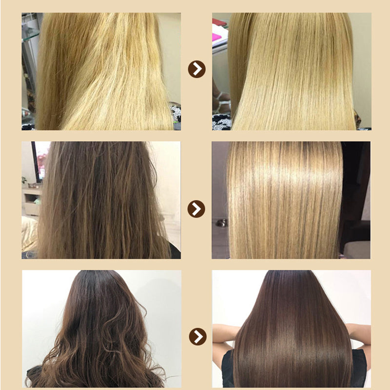 Hair before and after using the PURC hair mask