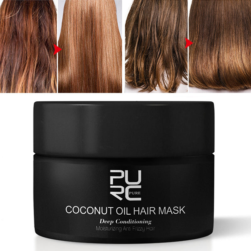 Hair strands before and after the PURC hair mask
